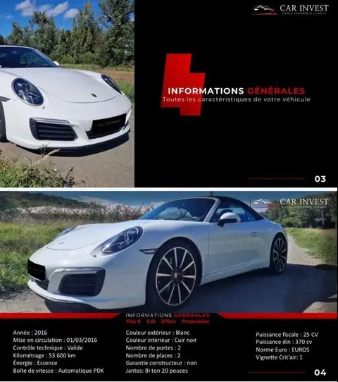 Annonce PORSCHE 911 Essence 2016 d'occasion 