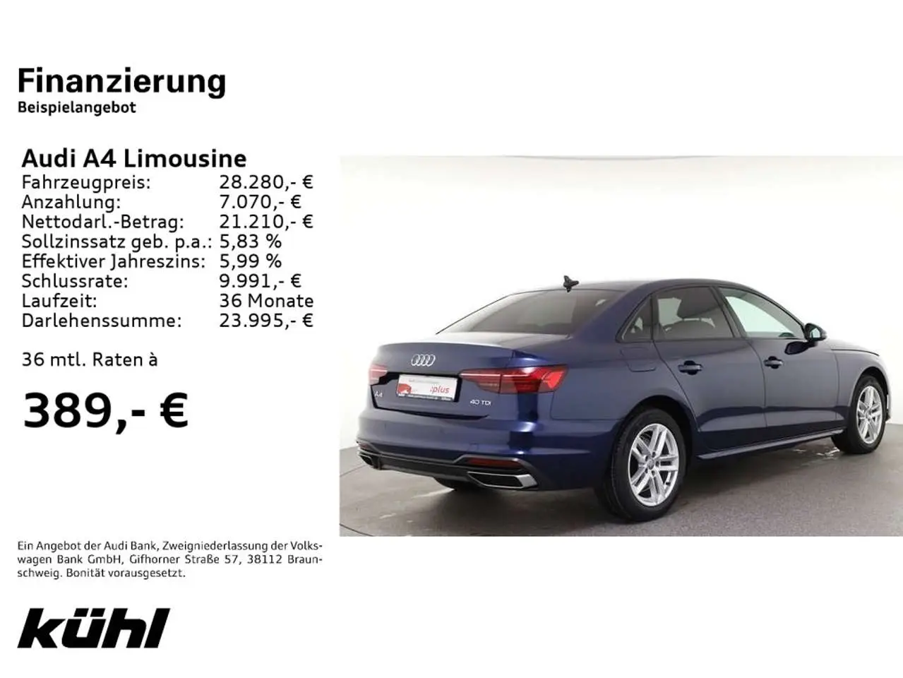 Photo 1 : Audi A4 2021 Diesel