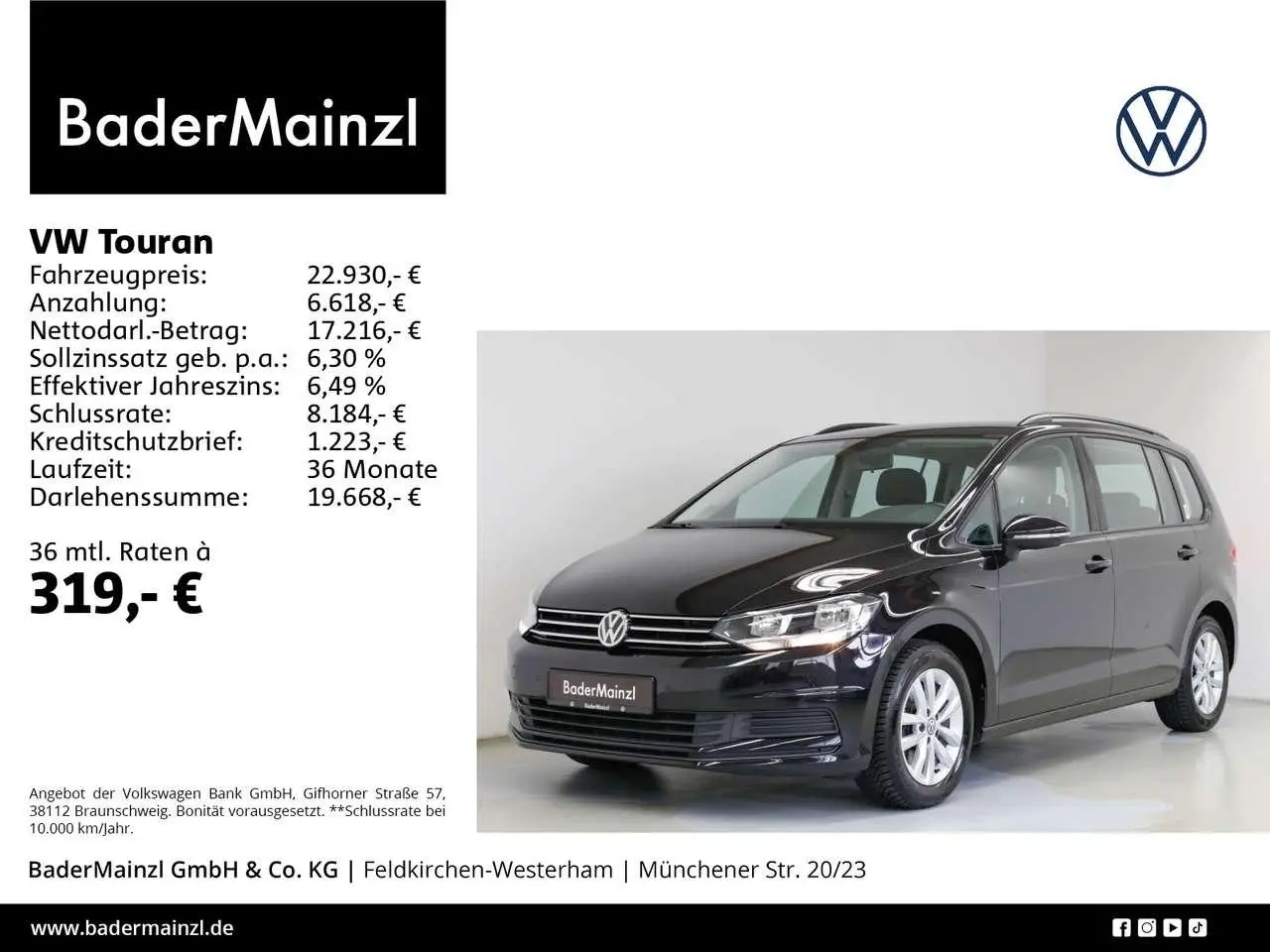 Photo 1 : Volkswagen Touran 2020 Petrol