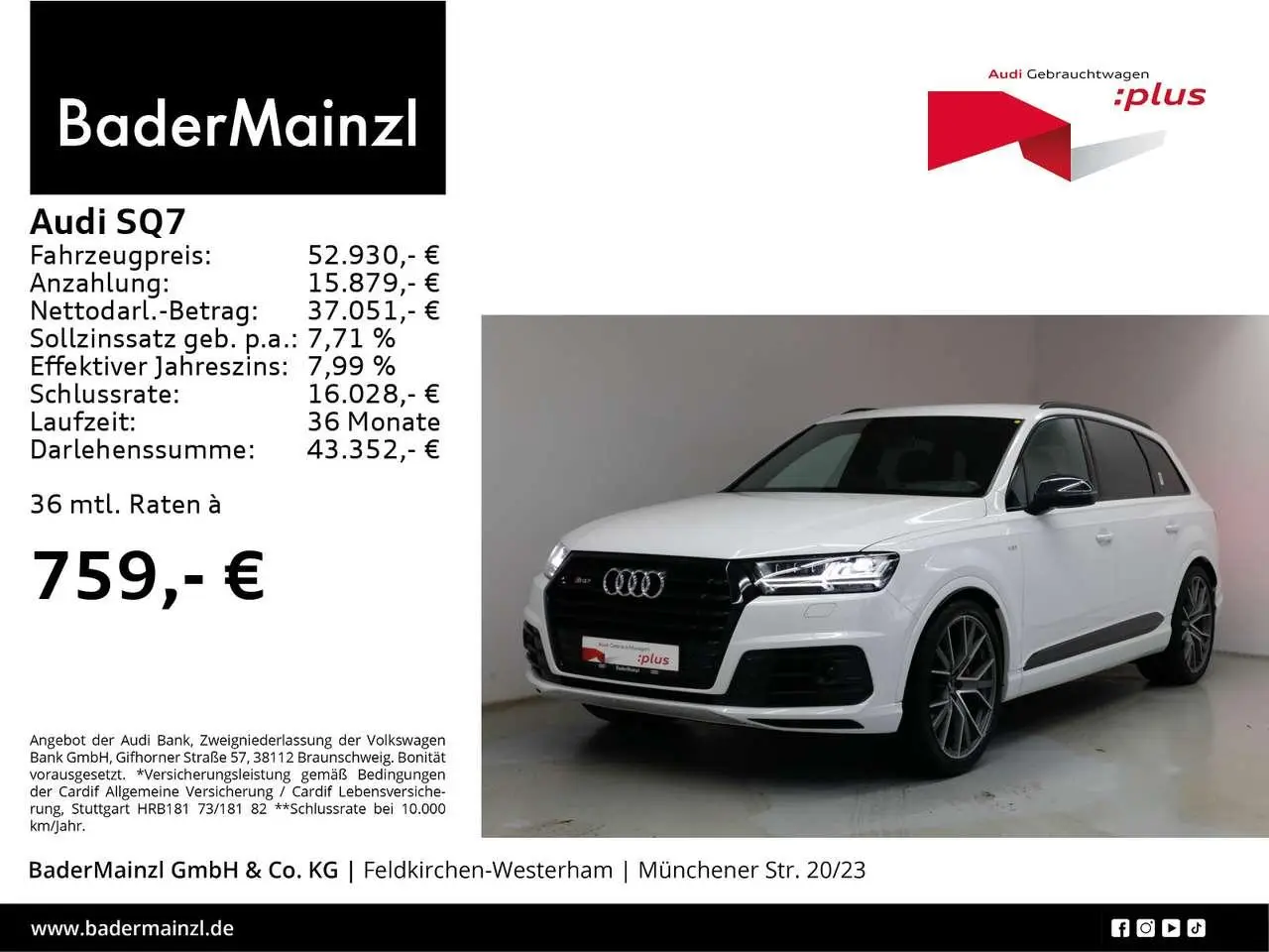 Photo 1 : Audi Sq7 2018 Diesel