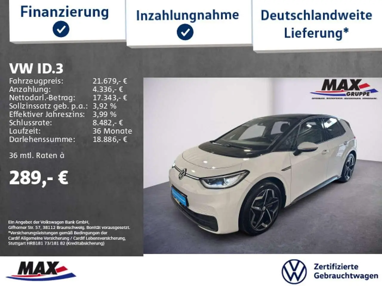 Photo 1 : Volkswagen Id.3 2021 Electric