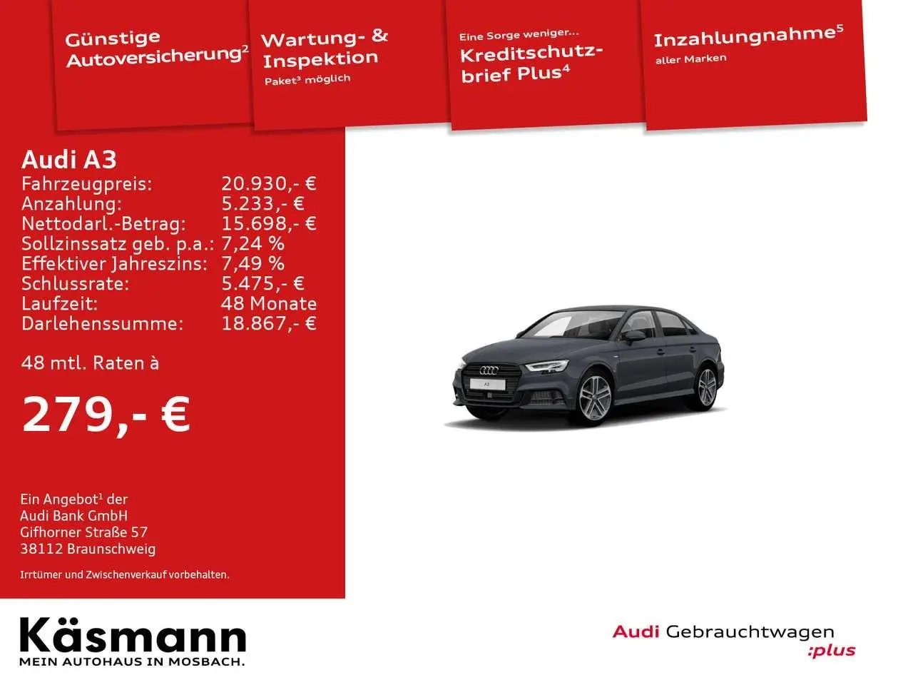 Photo 1 : Audi A3 2019 Petrol