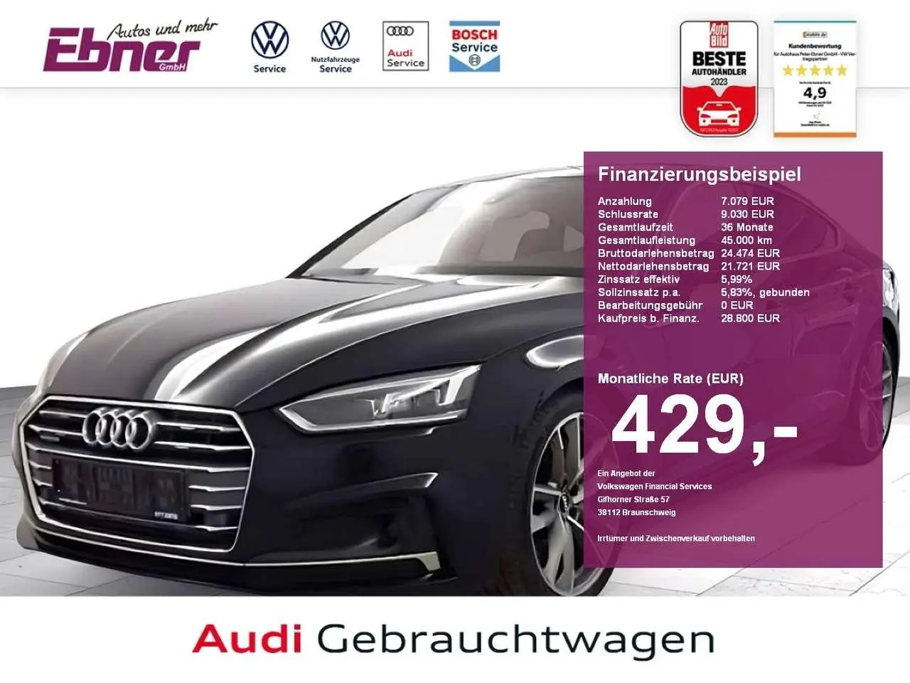 Photo 1 : Audi A5 2019 Diesel