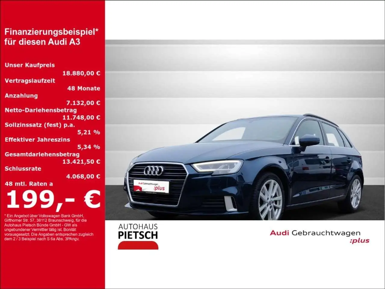 Photo 1 : Audi A3 2018 Petrol