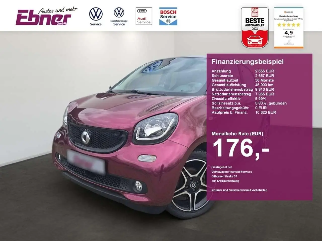 Photo 1 : Smart Forfour 2017 Électrique