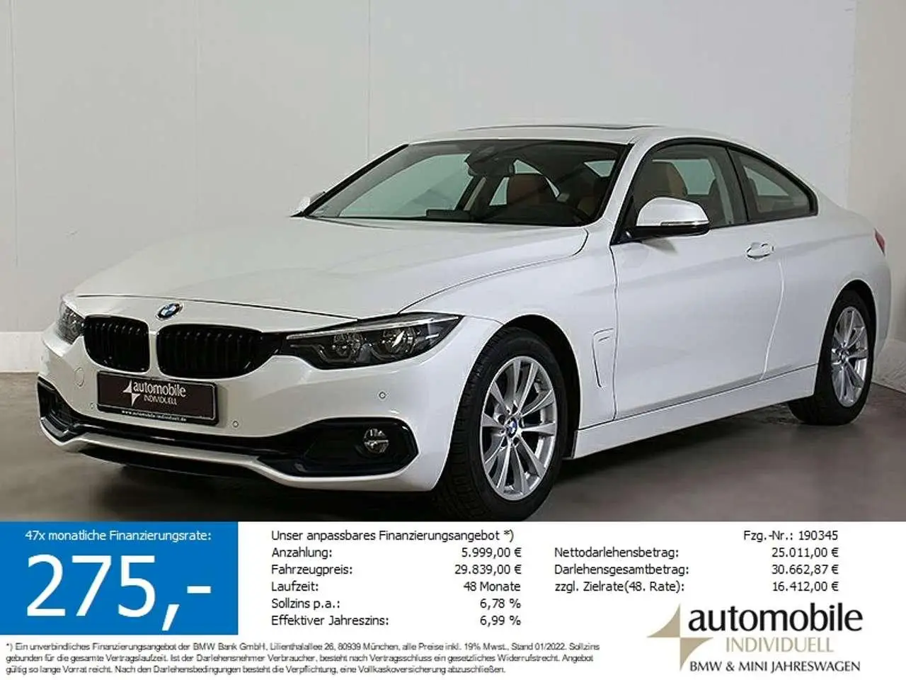 Photo 1 : Bmw Serie 4 2019 Petrol