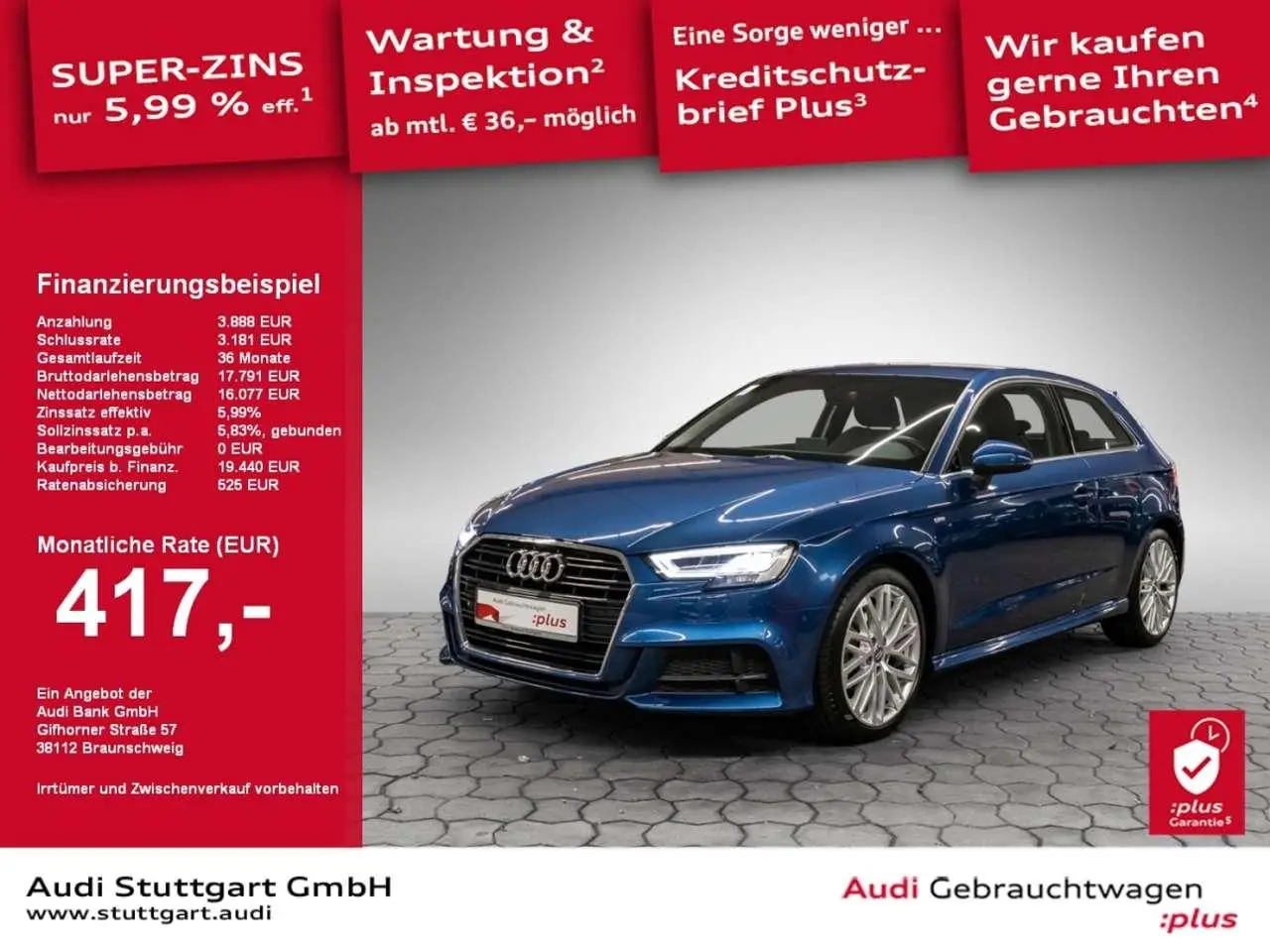 Photo 1 : Audi A3 2017 Petrol