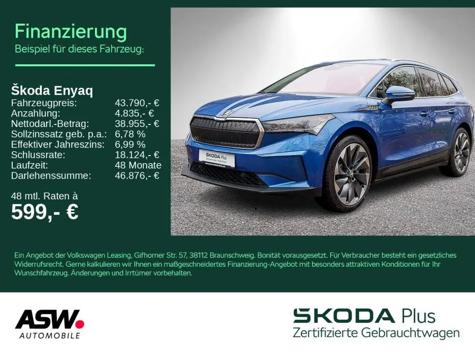 Photo 1 : Skoda Enyaq 2021 Non renseigné